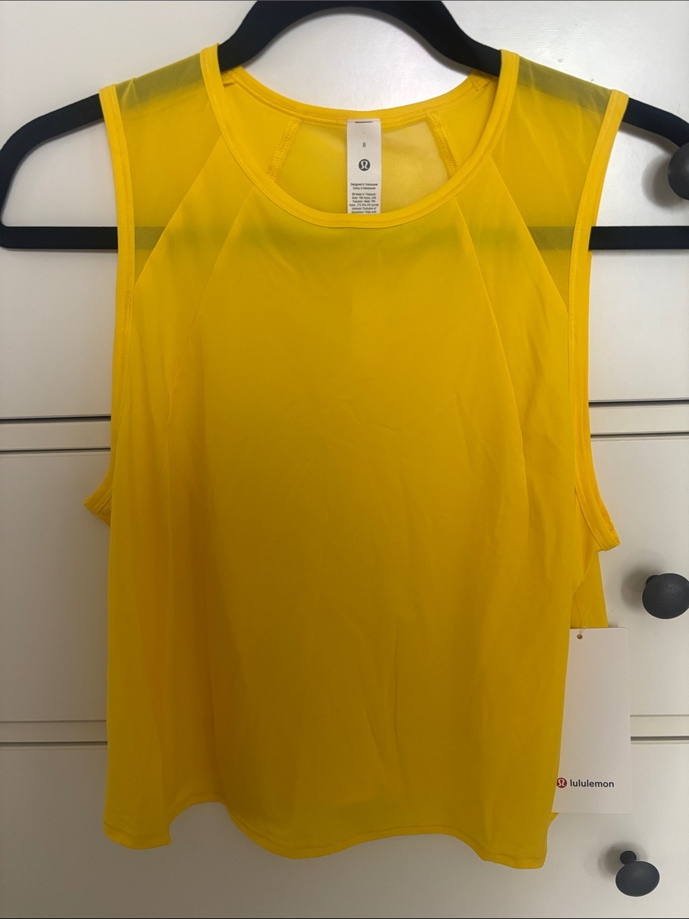 lululemon athletica Bright Yellow Mesh-Shoulder Athletic Tank - NWT
